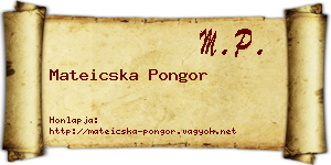 Mateicska Pongor névjegykártya